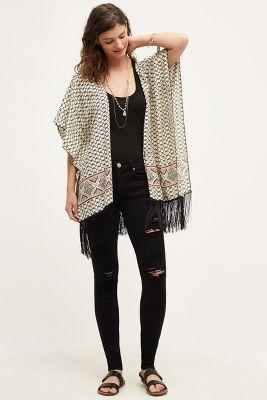 Anthropologie Bonita Fringe Kimono