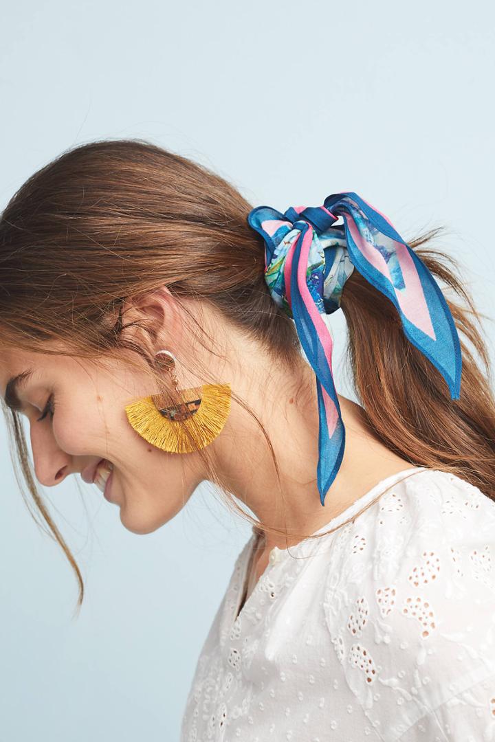 Anthropologie Springtime Garden Silk Scarf