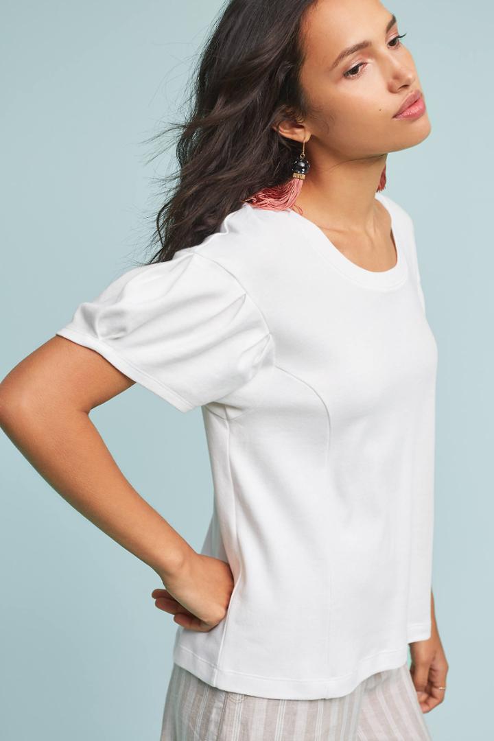 Anthropologie Pleated Sleeve Tee