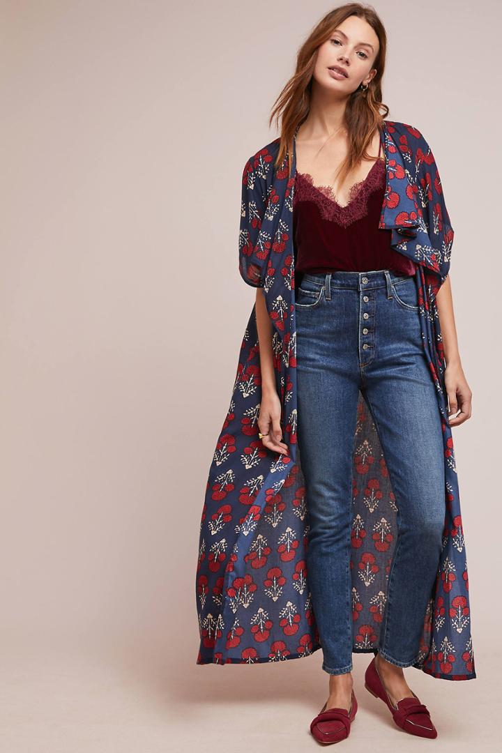 Elizabeth Gillett Holly Ruffled Duster Kimono