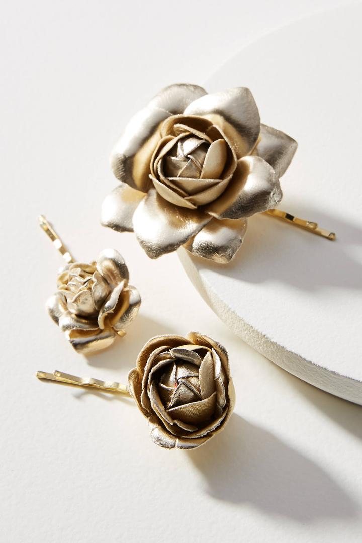Anthropologie Rose Garden Bobby Pin Set
