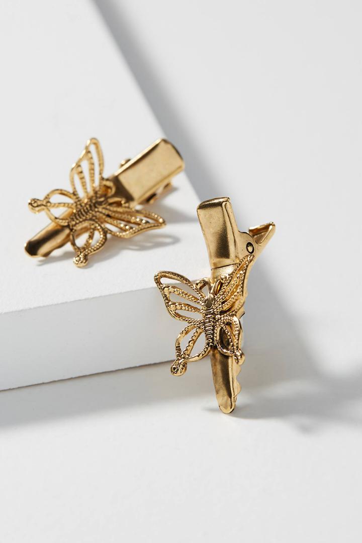 Anthropologie Butterfly Barette Set