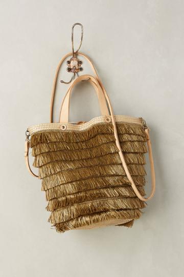 Bonamano & Ferrari Ruffled Raffia Tote