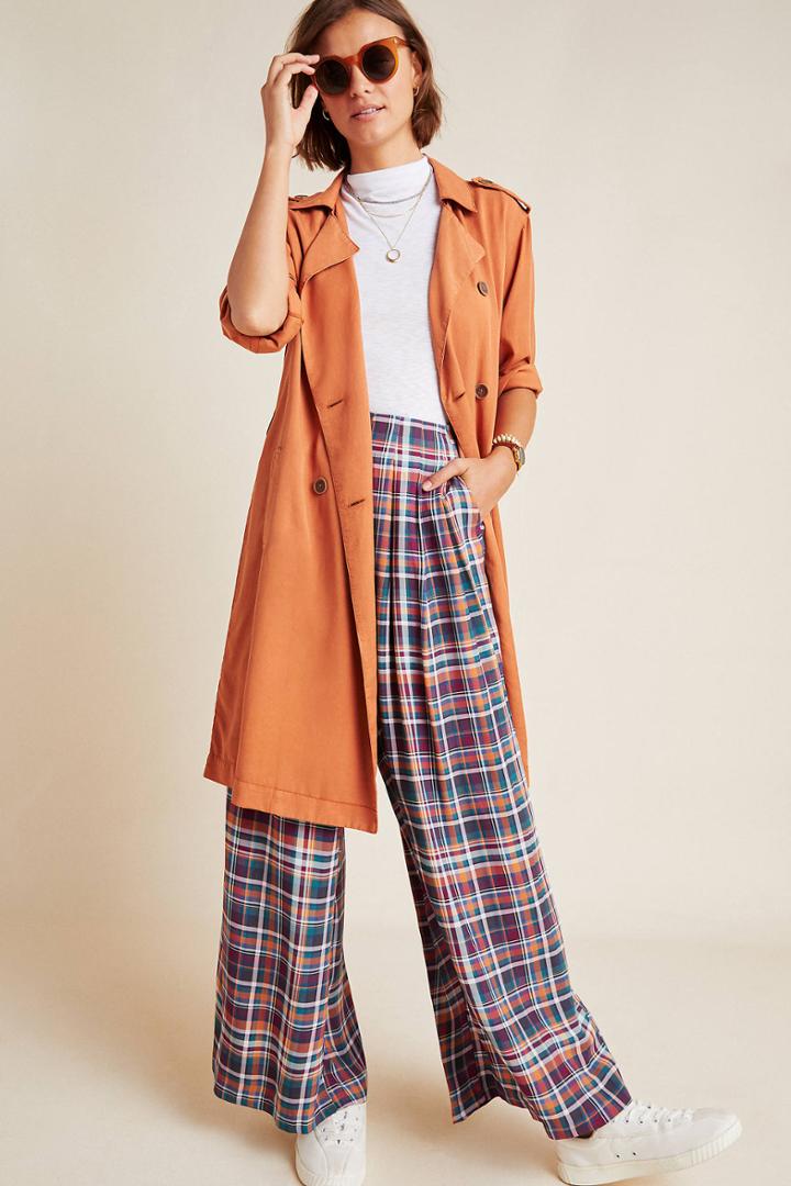 Kachel Averie Plaid Wide-leg Pants