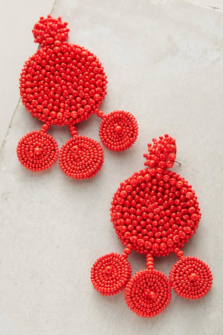 Mochi Flamenca Rose Beaded Drop Earrings