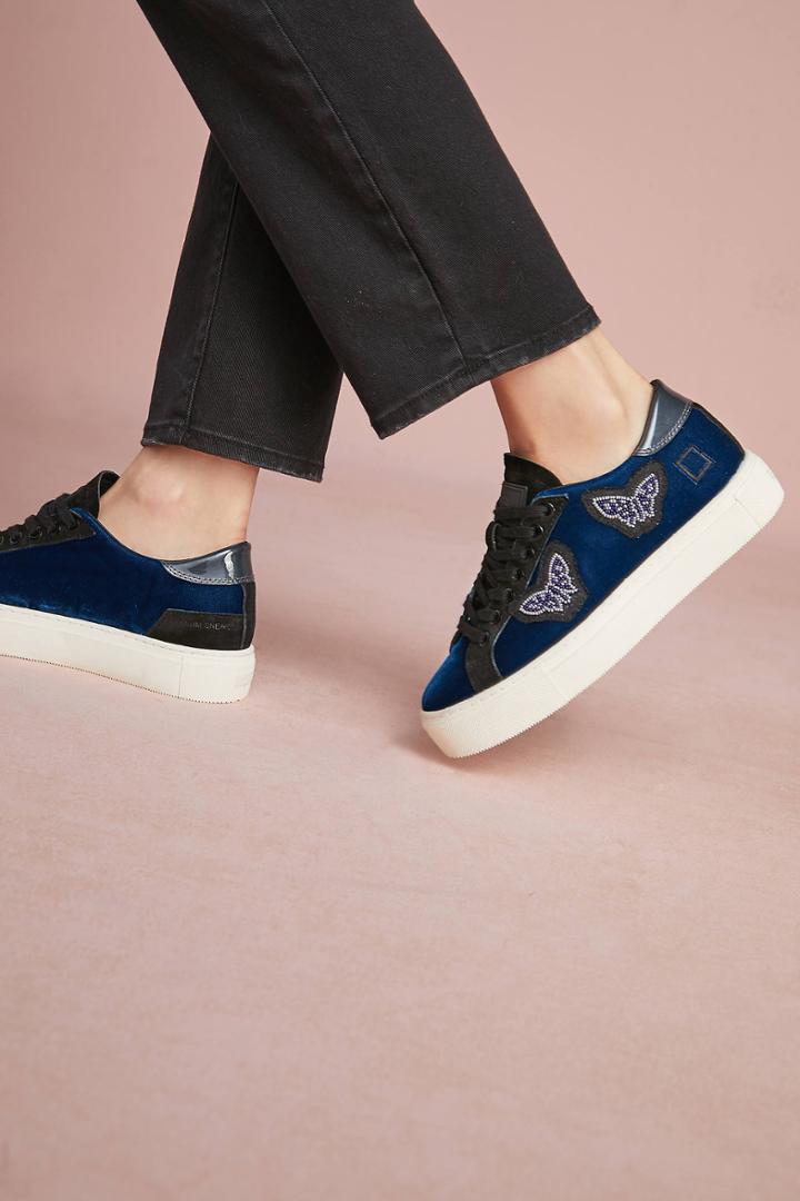 D.a.t.e. Velvet Butterfly Sneakers