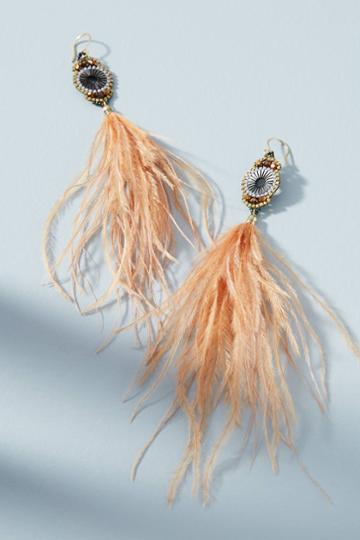 Rush By Denis And Charles Wispy Feather Drop Earrings