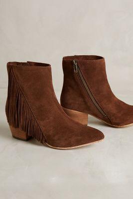 Anthropologie Fringe Flutter Booties