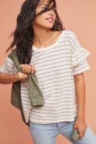 Current/elliott Ruffled & Striped Tee