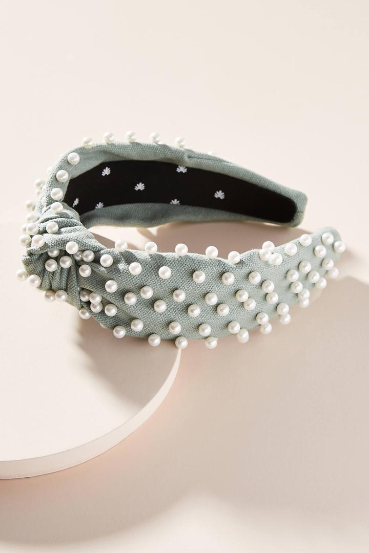Lele Sadoughi Woven Pearl-studded Headband