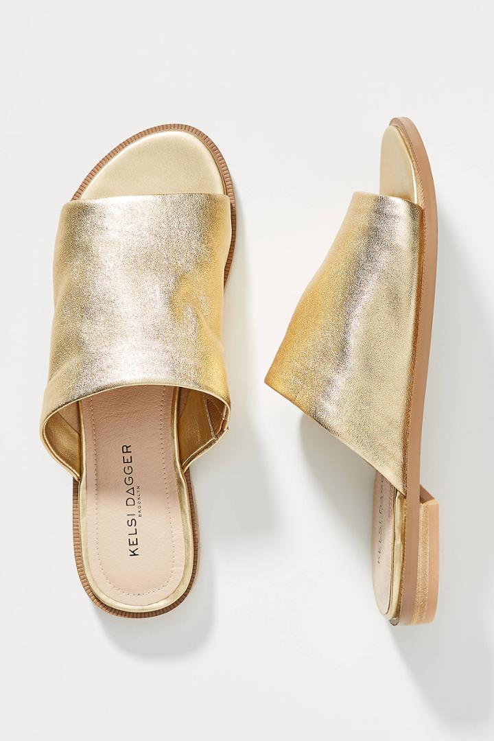 Kelsi Dagger Brooklyn Ruthie Metallic Slide Sandals