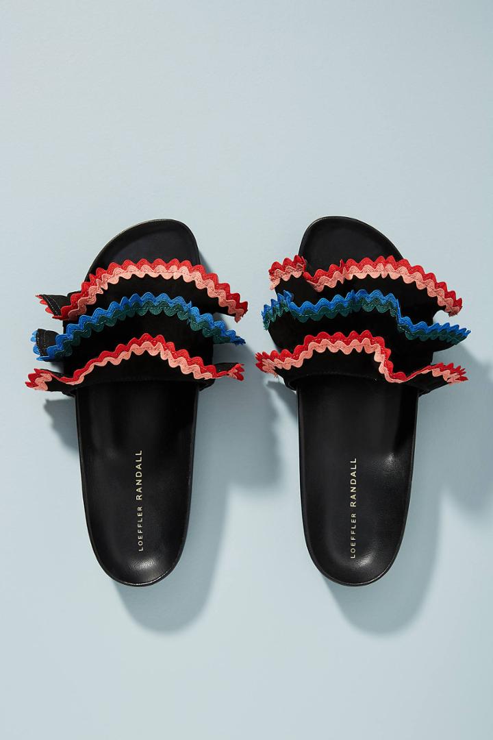 Loeffler Randall Olive Ruffle Slide Sandals