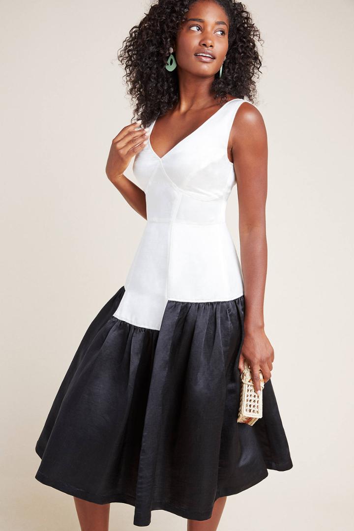 Tracy Reese Natasha Drop Waist Midi Dress