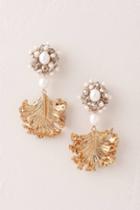 Anthropologie Golden Frond Earrings