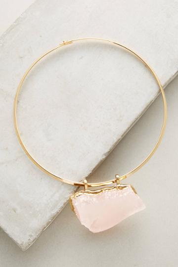 Dani Barbe Rose Quartz Pendant Choker Necklace
