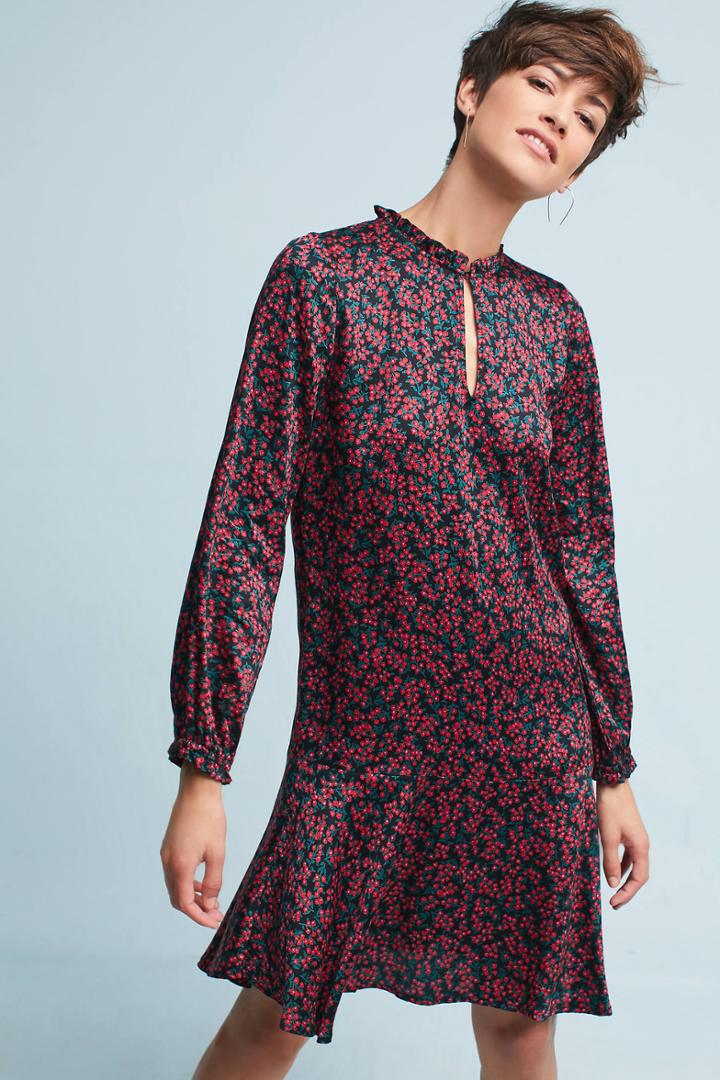 Anthropologie Floral Keyhole Tunic Dress