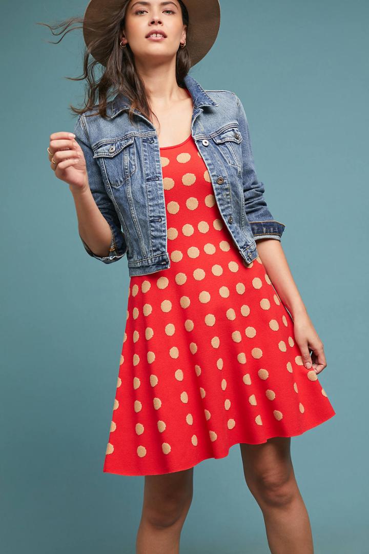 Maeve Tonal Polka Dot Dress