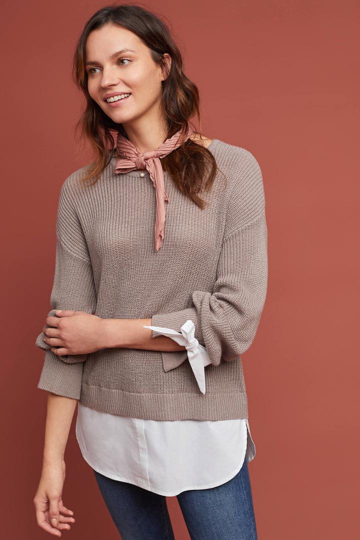 Moth Holiday Mixed Media Pullover