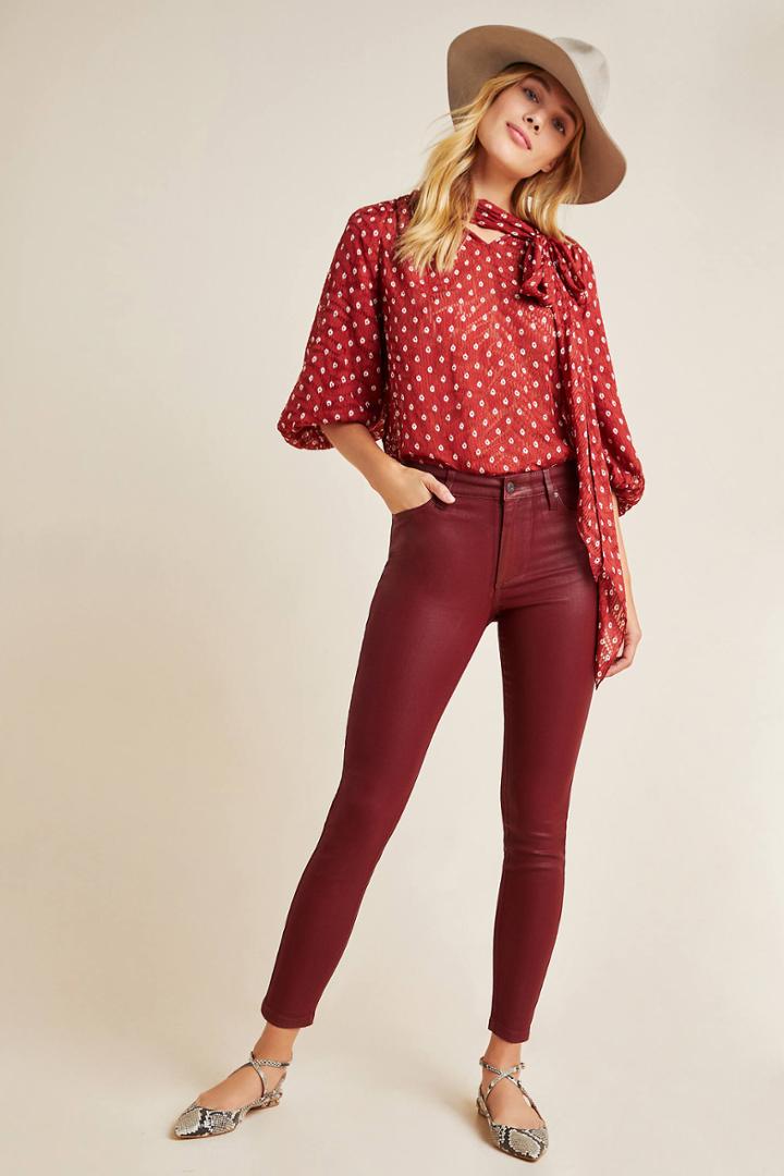 Ella Moss The High-rise Coated Skinny Ankle Jeans