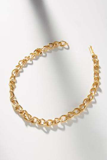 Anthropologie Liza Echeverry Have Fun 24k Gold-plated Chain Necklace
