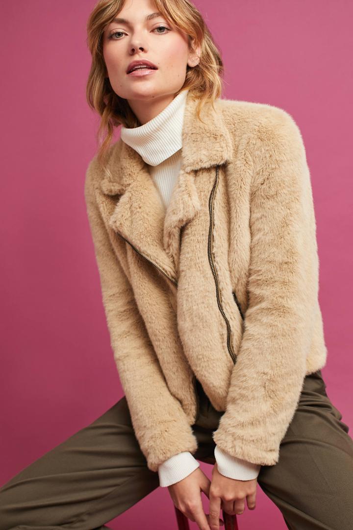 Ottod'ame Faux Fur Moto Jacket