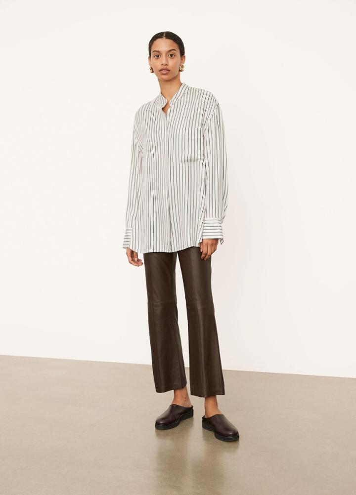 Vince Striped Long Sleeve Blouse