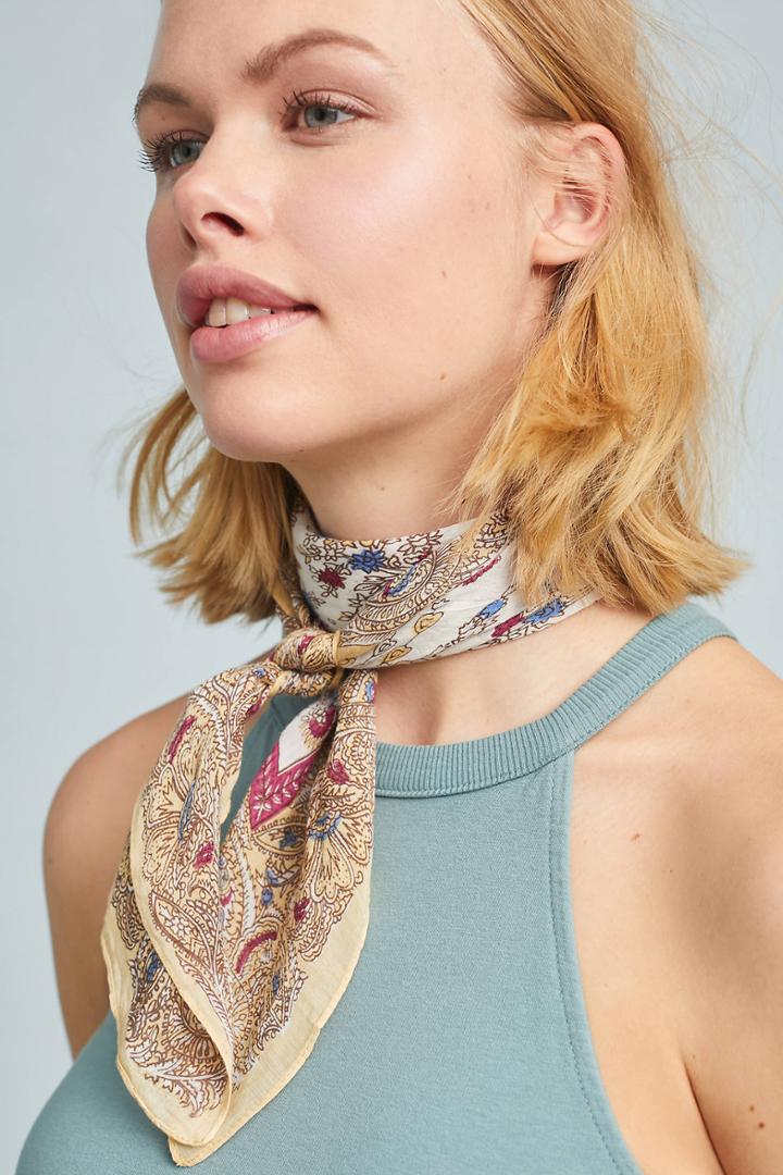 Anthropologie Botanical Kerchief Scarf