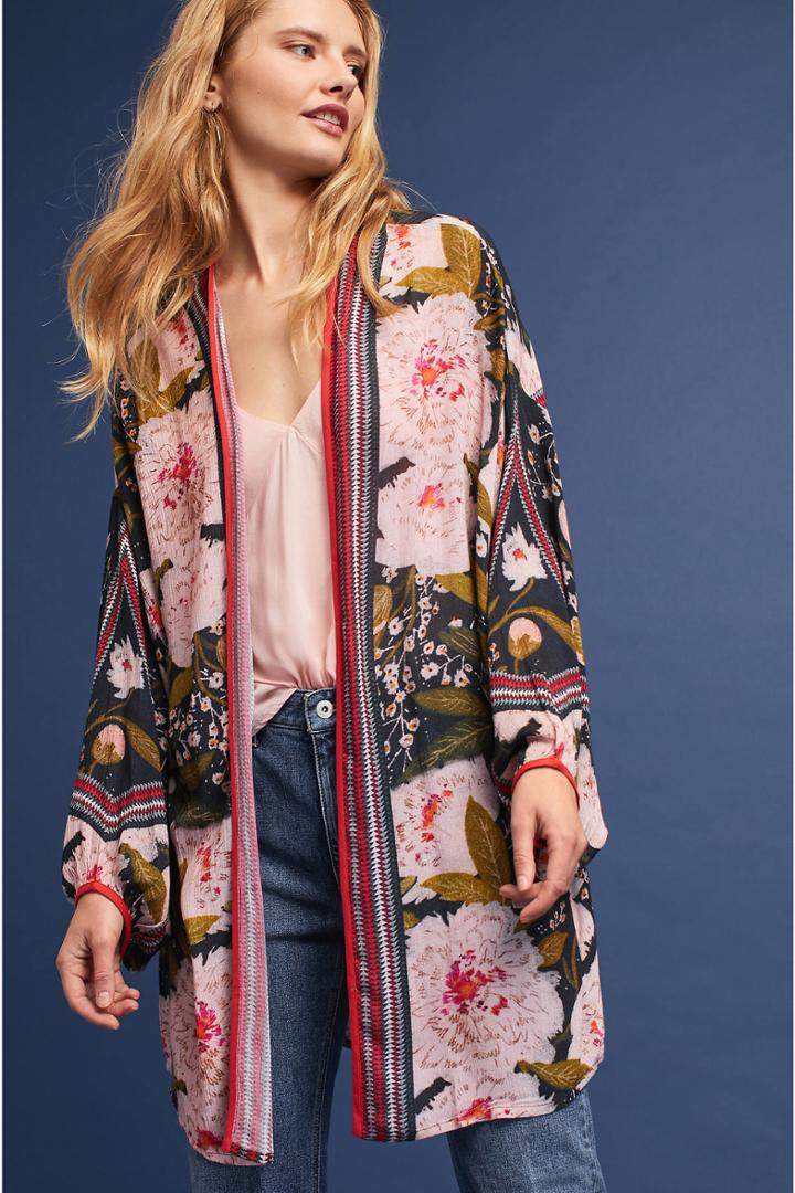 Bl-nk Bordered Floral Kimono