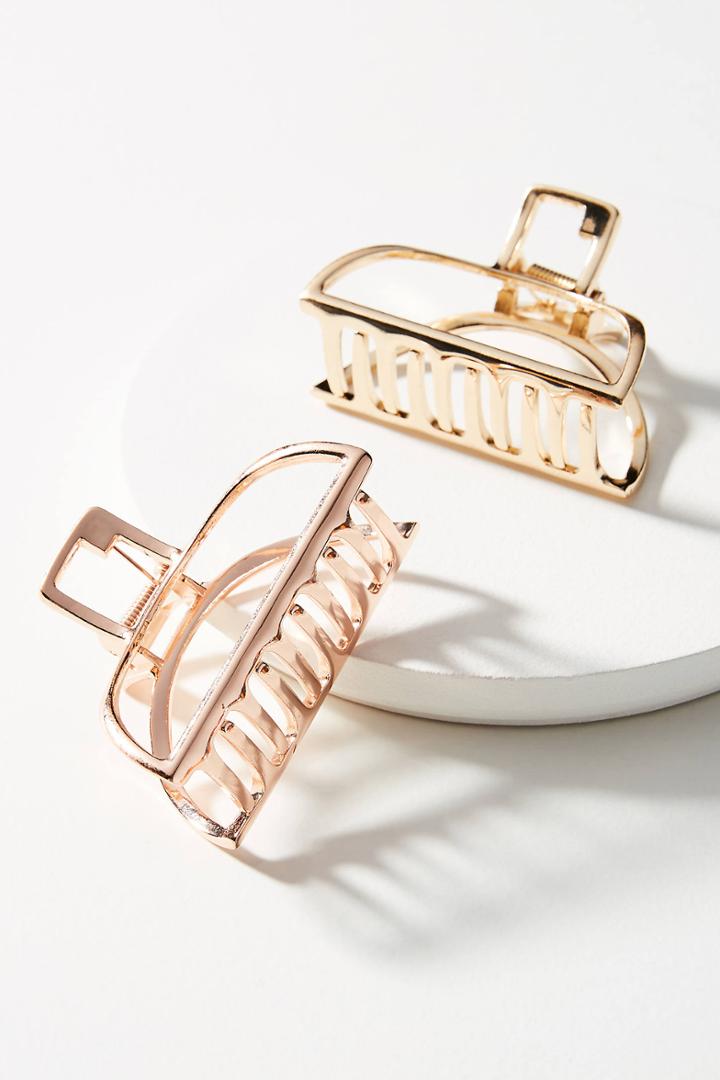 Anthropologie Half Moon Hair Clip Set