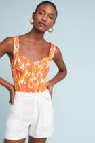 Maeve Banana-printed Corset Top