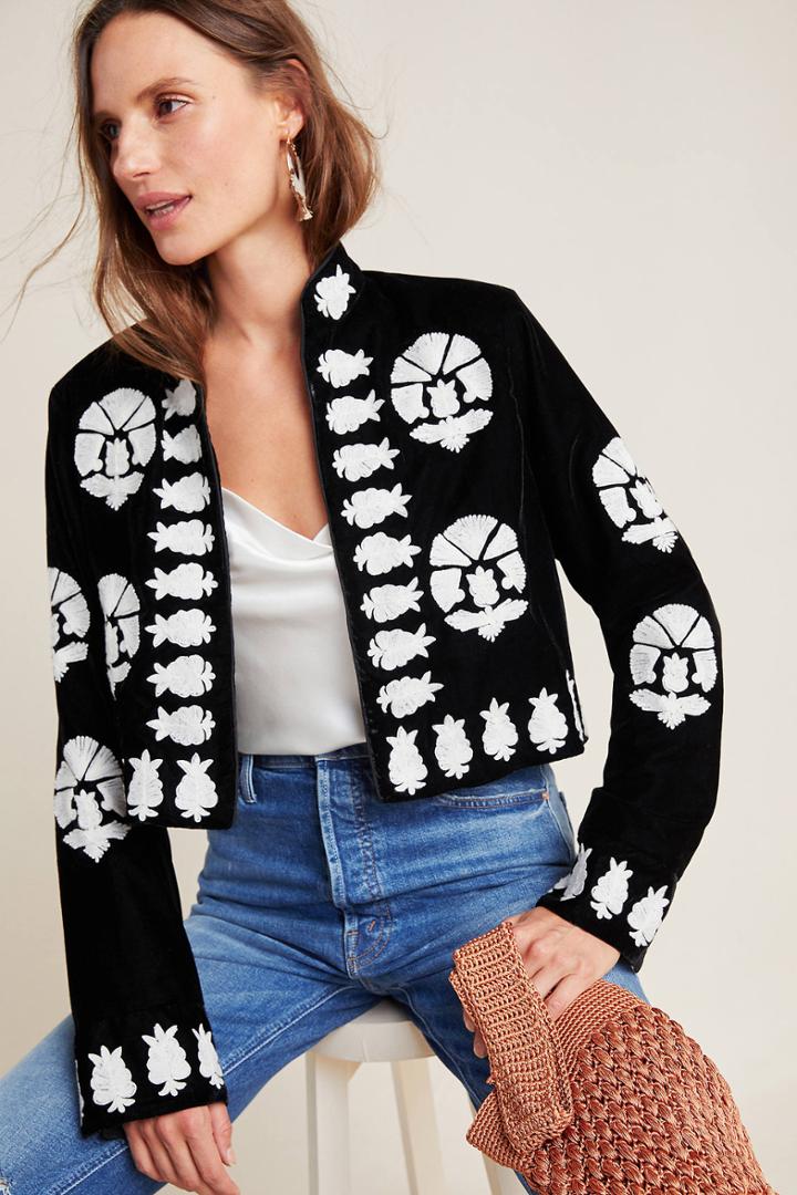 Cleobella Amber Embroidered Velvet Jacket