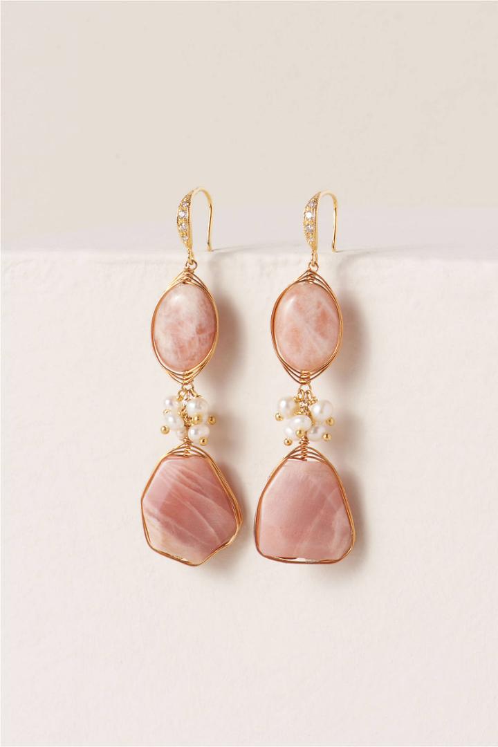 Theia Pink Moonstone Earrings