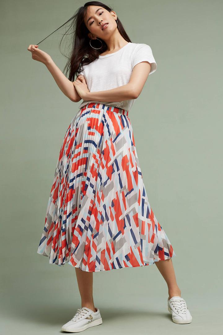 Anthropologie Ralia Pleated Skirt