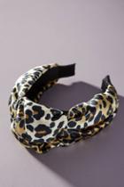 Jennifer Behr Leopard-printed Fiona Satin Headband