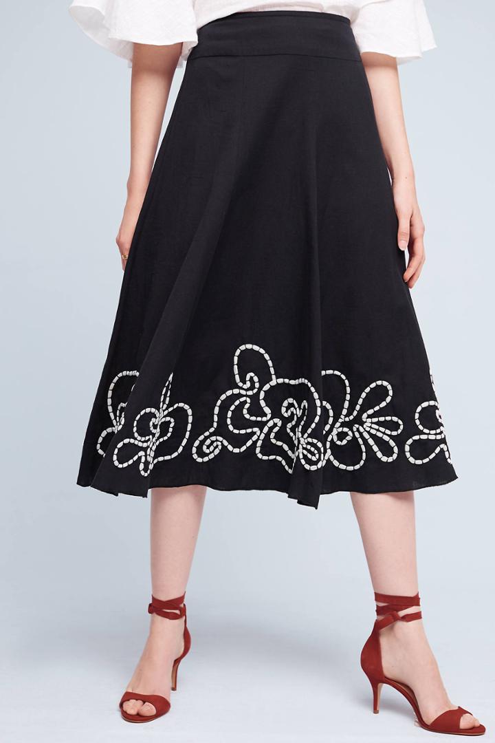 Hd In Paris Floral Hem Midi Skirt