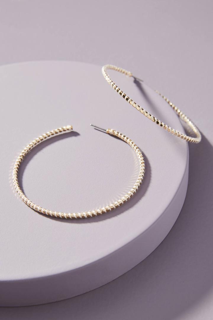 Anthropologie Hari Threaded Hoop Earrings