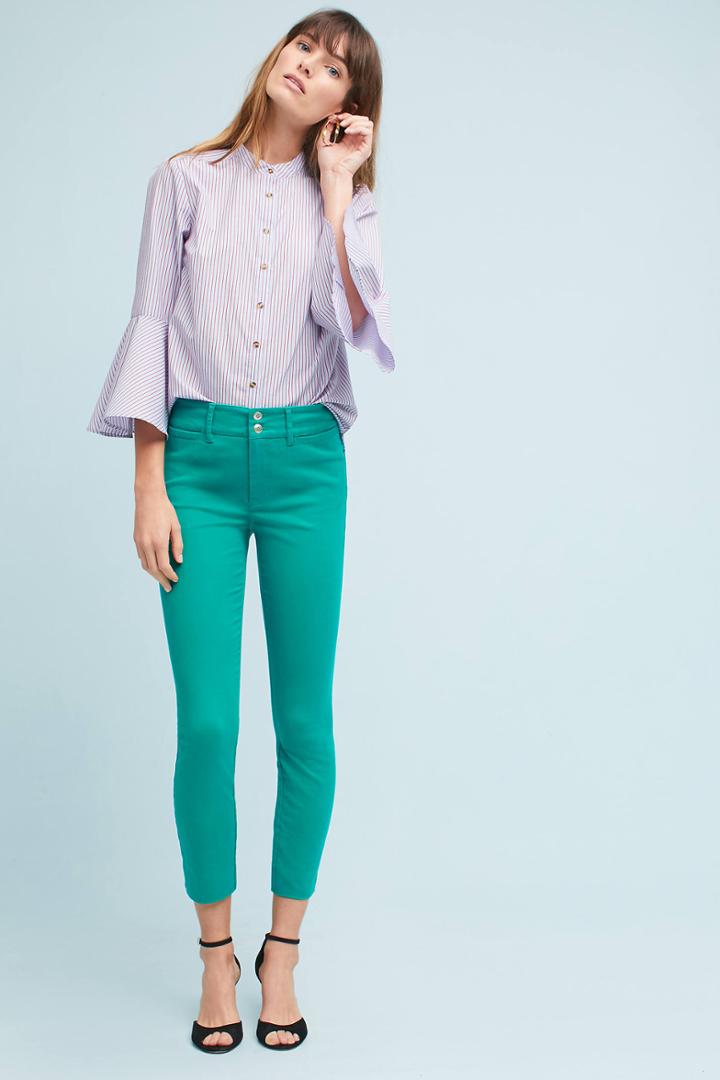 Anthropologie Satin Skinny Trousers