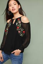 Seen Worn Kept Floral Embroidered Open-shoulder Top