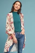 Anthropologie Velvet Cherry Blossom Kimono