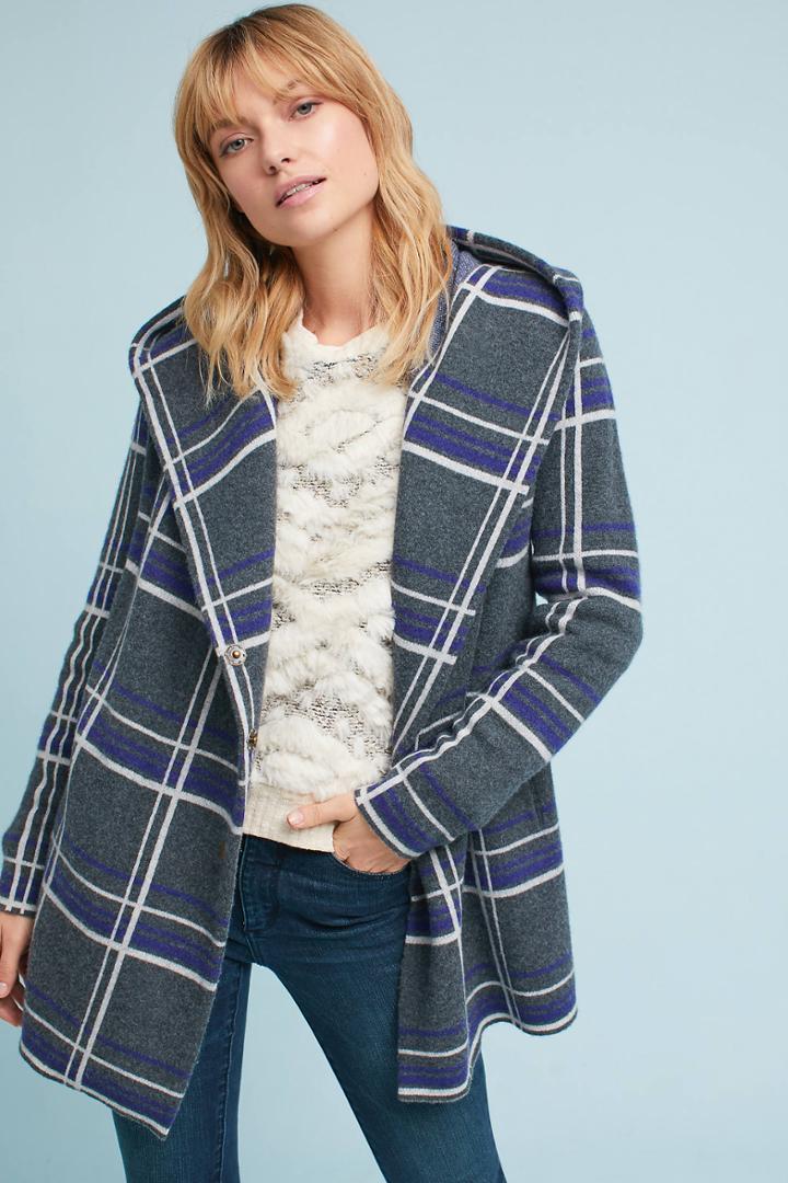 Field Flower Glencoe Plaid Sweater Coat