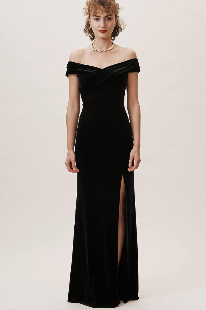 Aidan Mattox Farley Velvet Wedding Guest Dress