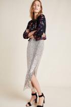 Anthropologie Sachin & Babi Zinnea Sequined Midi Skirt