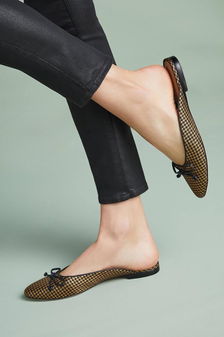 Anthropologie Houndstooth Slides