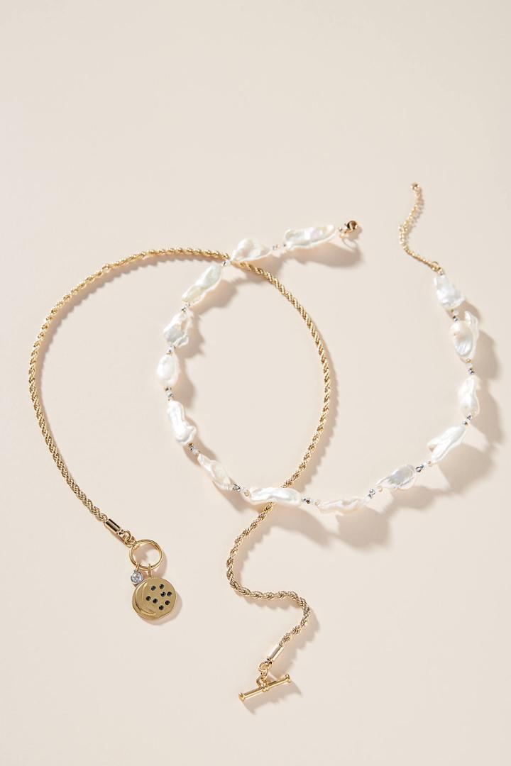Anthropologie Odette Pearl Necklace Set