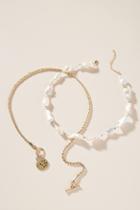Anthropologie Odette Pearl Necklace Set