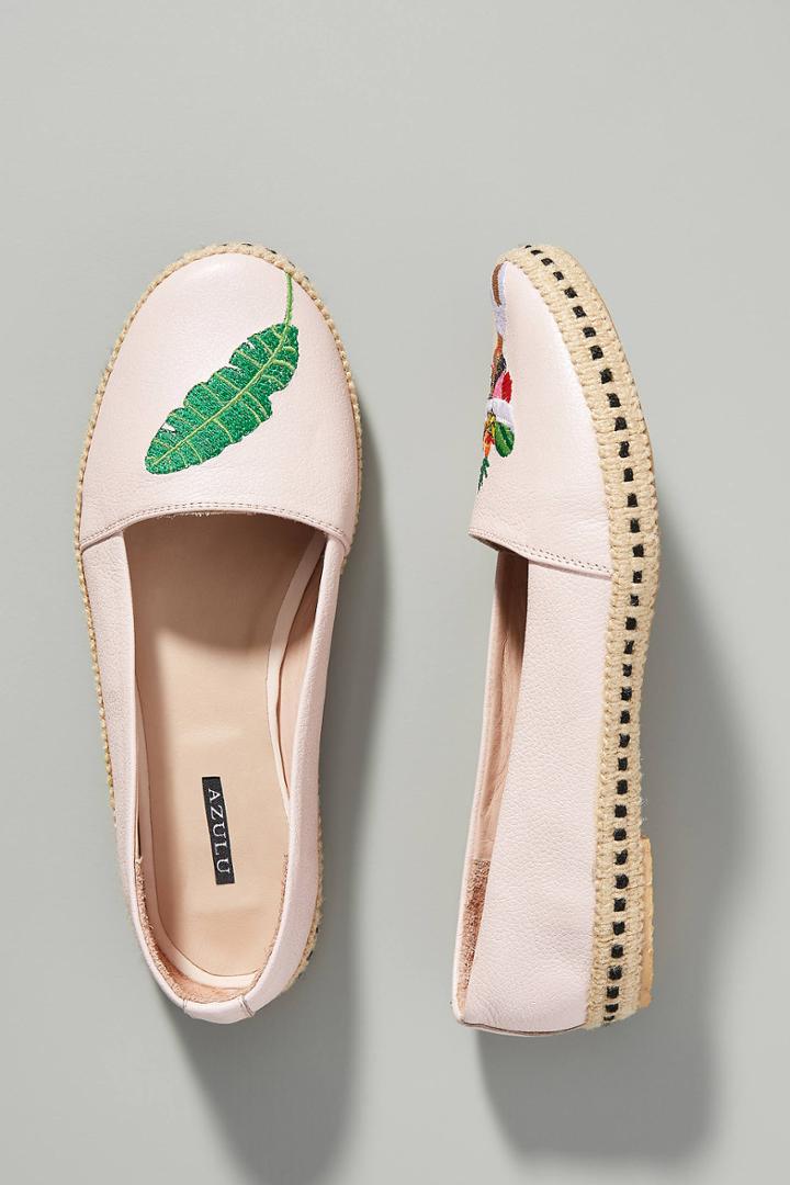 Azulu Tropical Embroidered Espadrille Flats
