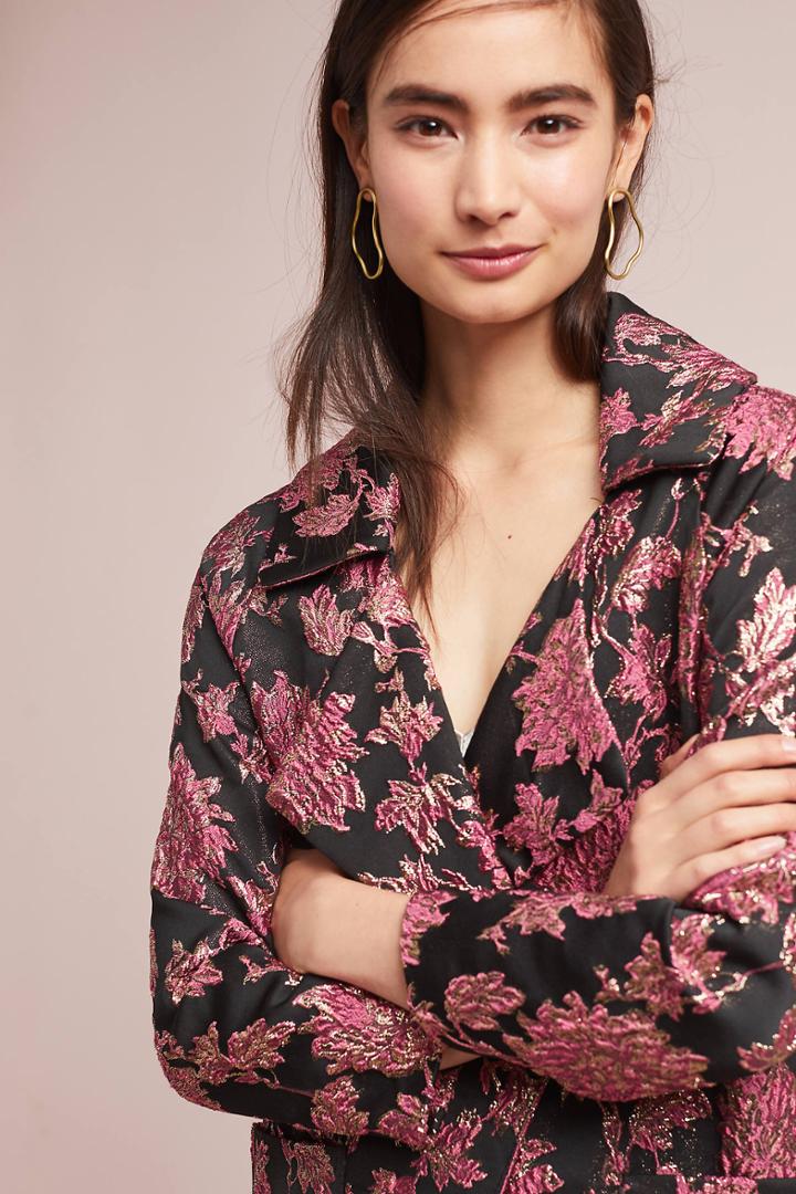 For Love & Lemons Metallic Jacquard Coat