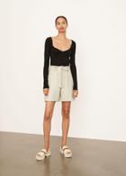 Vince Sweetheart Neck Long Sleeve Shirt
