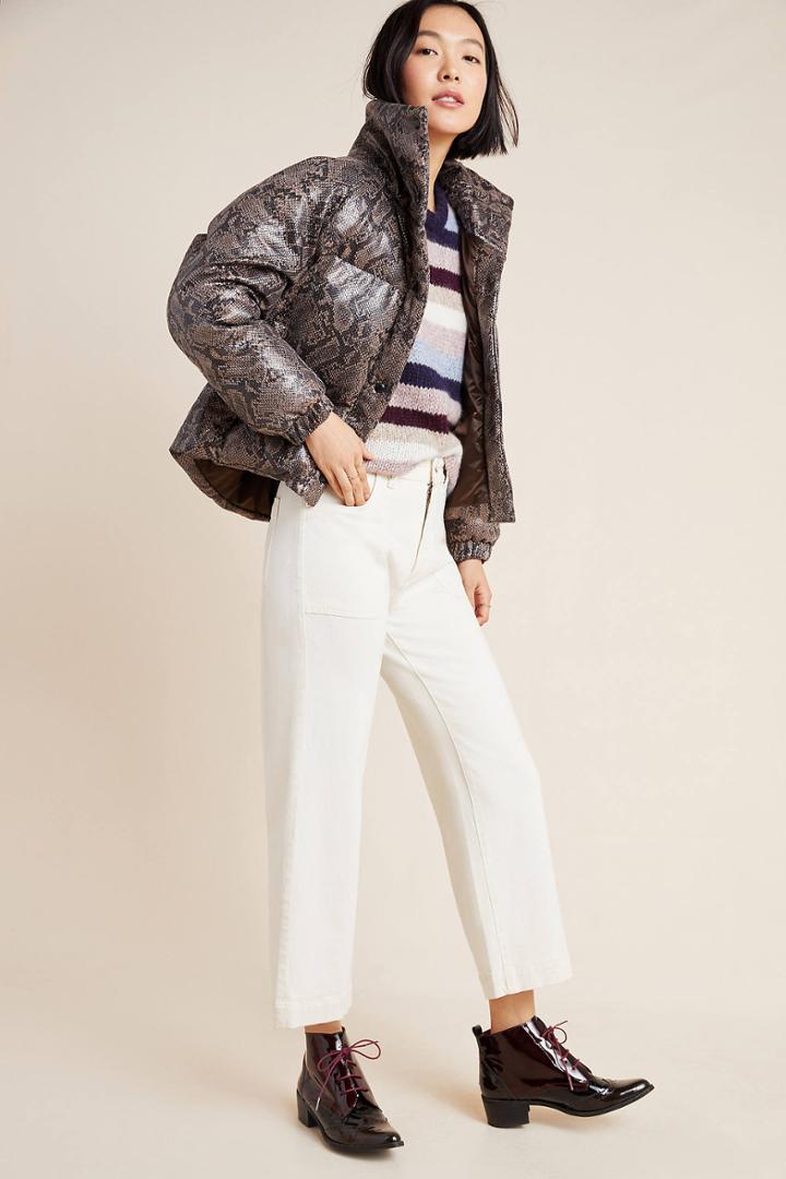 Blanknyc Safa Snake-printed Puffer Jacket