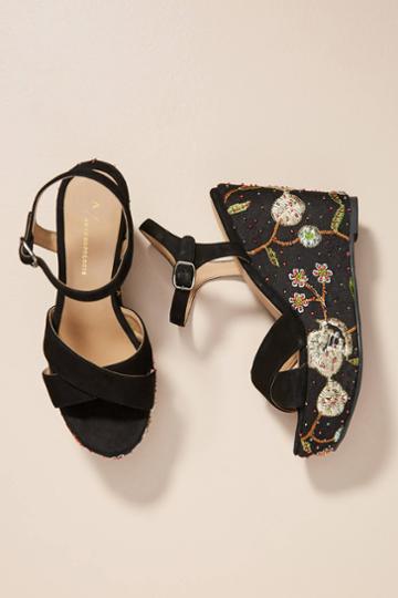 Saint G Embellished Wedge Sandals